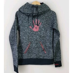 Bethesda Skyrim Dark Brotherhood Hoodie Women Small Gray Red Handprint Gamer‎